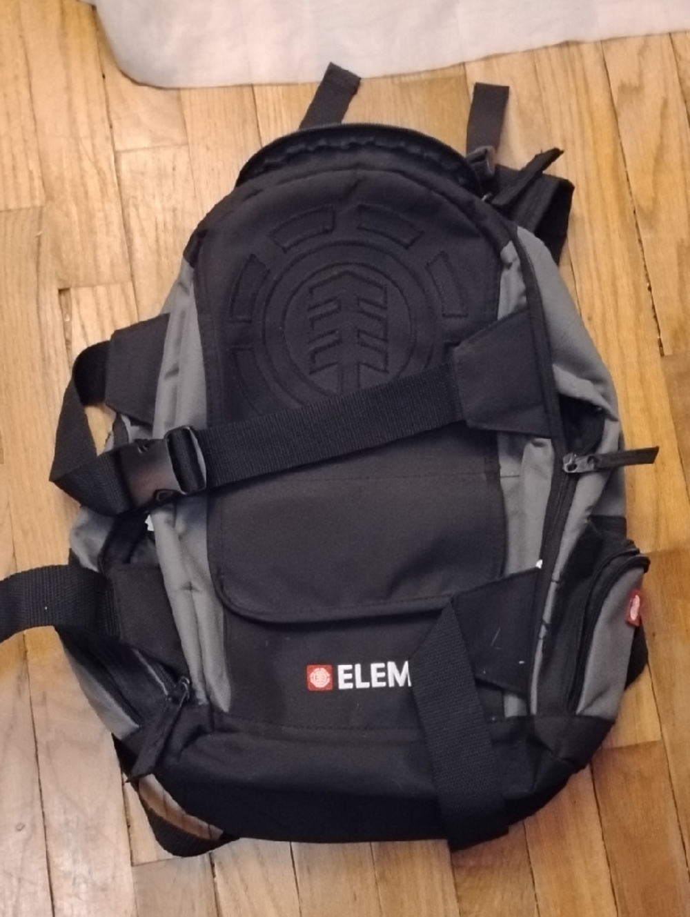 Element Backpack. Black Nylon. Multiple Pockets.